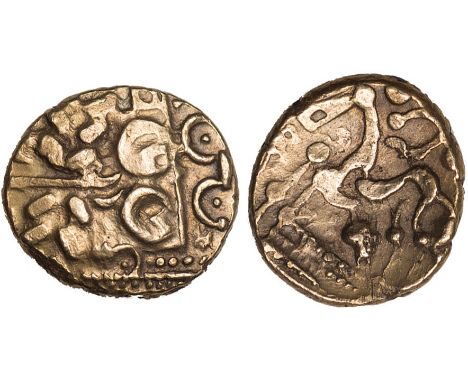 BRITISH COINS, Celtic, early uninscribed coinage, class I, North East Coast type, gold stater, head of Apollo r., rev. horse 