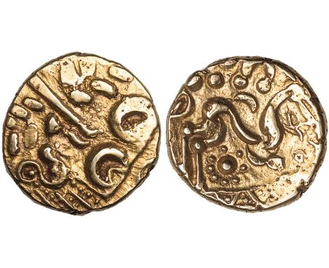 BRITISH COINS, Celtic, early uninscribed coinage (150 – 50 BC), gold stater, North-East coast type, disintegrated head of Apo