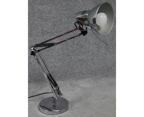 A pair of vintage metal angle poise desk lamps. H.83cm 