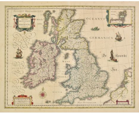 British Isles. Blaeu (Johannes), Magnae Britanniae et Hiberniae Tabula, Amsterdam, circa 1640, engraved map with contemporary
