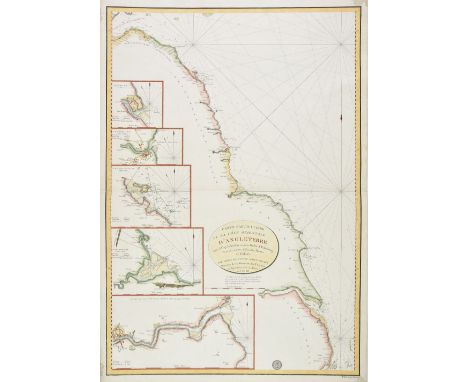 Sea charts. Four sea charts of the North East of England, mostly19th century. including Depot de la Marine (publisher), Carte