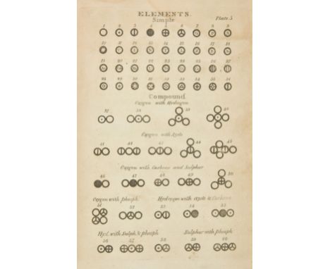 Dalton (John). A New System of Chemical Philosophy, 2 parts in one, 1st edition, Manchester: Printed by S. Russell, for R. Bi