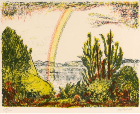 Erich Heckel (Döbeln 1883 - Radolfzell/Bodensee 1970). Regenbogen. 1964. Farblithografie. 44 x 57 cm. R. u. mit Bleistift sig