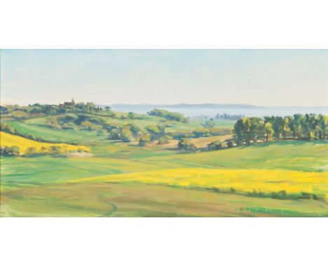 Friedel Anderson (Oberhausen 1954). Bobbin. 1990. Öl/Karton. 27 x 50 cm. R. u. monogr. und dat. FA 90, l. u. bet.   - Norddeu