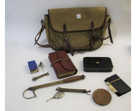 HARDY FLY TIN &amp; FLIES, &amp; VARIOUS ACCESSORIES including a large Hardy Bros fly tin, containing a variety of vintage fl