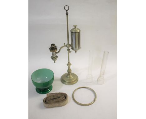 PILLISCHER READING LAMP a 19thc plated reading lamp with adjustable height, marked on the cylinder Pillischer, 88 Bond St, Lo