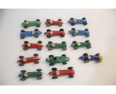 DINKY TOYS 14 Grand Prix racing cars, includes 23n Maserati, 23g Cooper Bristol, and 234 Ferrari. (14)