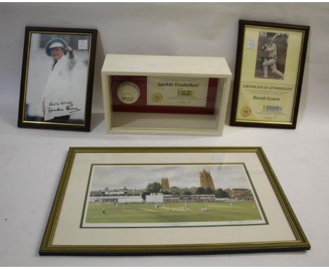 SACHIN TENDULKAR - SIGNED CRICKET BALL a signed cricket ball in a glazed and wooden case, with a certificate of authenticity 