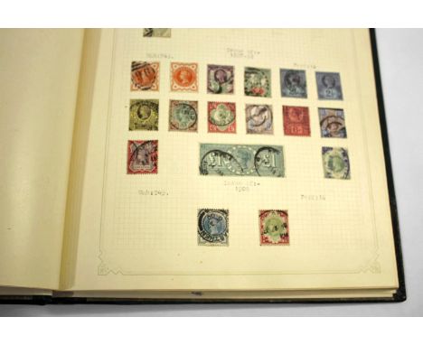 SIMPLEX DE LUXE STAMP ALBUM - GREAT BRITAIN an album including 19thc and 20thc GB stamps (1d black, various 1d reds, used Que
