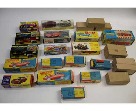 PLASTIC RACING CARS  a qty of racing cars by various manufacturers, includes 5 Politoys (Italy) Micro Miniature Models, two R