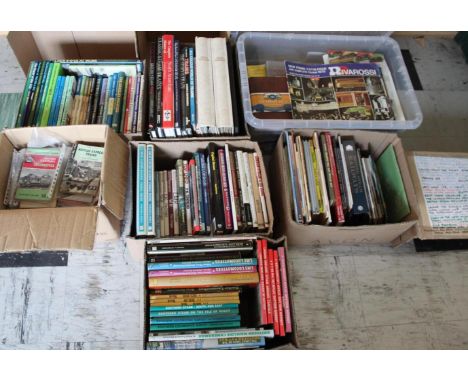 RAILWAY BOOKS 7 boxes of mostly hardback books, including small British Railways books (ABC), LNER, Southern, Train catalogue