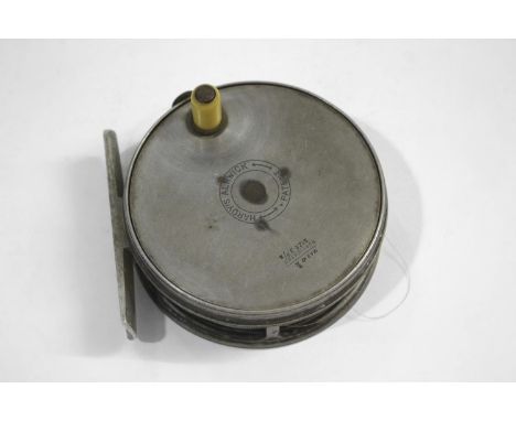 HARDY DUPLICATED MARK II FLY REEL a 3 3/8 reel with ivorine winder, alloy foot and rim tension adjuster, also with a vintage 
