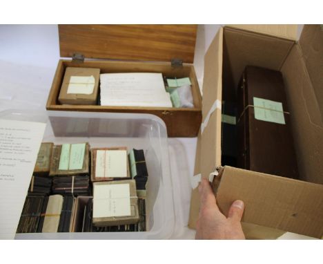 MAGIC LANTERN SLIDES 3 boxes with a large qty of glass slides, including Military, Zoo Animals, History of Sugar, Steam Train
