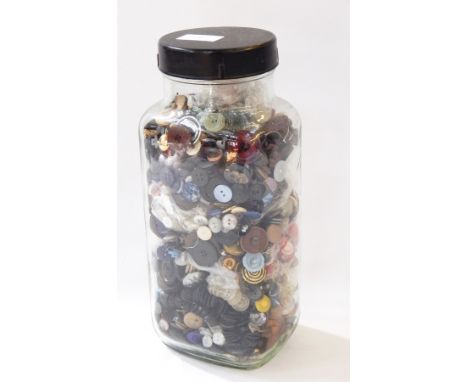 Large quantity buttons including mother-of-pearl, glass, military and others 