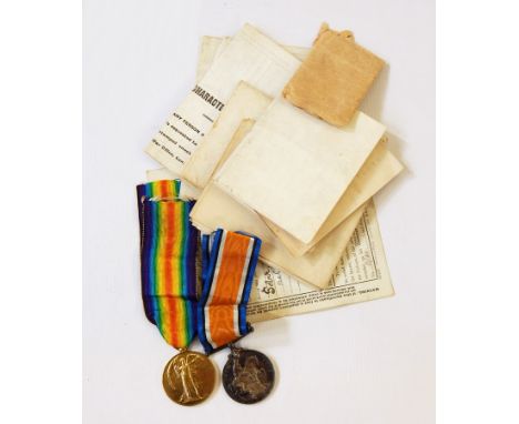 WWI and Victory medals awarded to "35903 Cpl. J. R. T O'Neil.RAF", certificates and WWI ephemera  