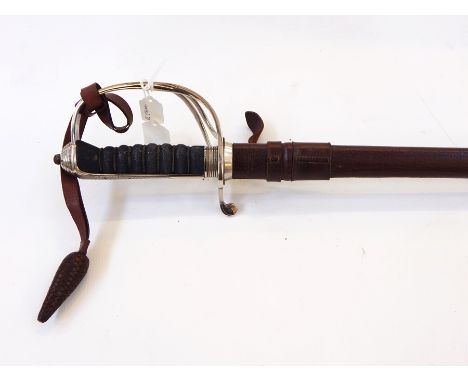 Ceremonial sword presented to RSM Jarman from the Officers of the City of London Yeomanry Battery, RHA 1922-1929, foliate eng