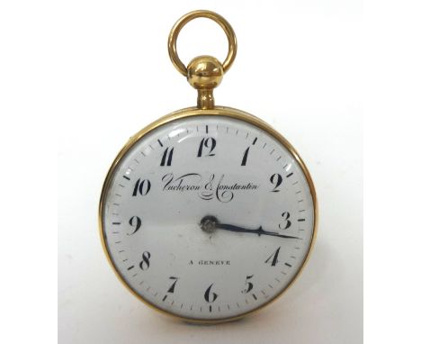 Vacheron & Constantin. A gold pump hour quarter repeater fusee pocket watch, circa 1820/25.The white enamel dial with black R