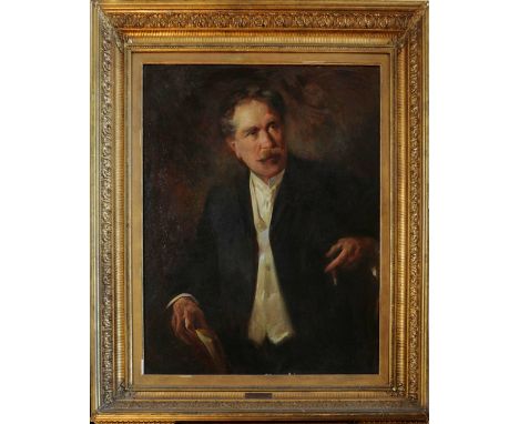 An early 20th century oil on canvas portrait of Sir Richard de Winter, 1910. 27½ by 35½ins. In a gilt frame. 