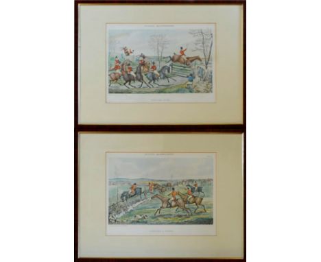 A set of six Henry Alken later coloured prints, Hunting Qualifications titled 'The Appointment', 'Getting Away', 'A Flap at a