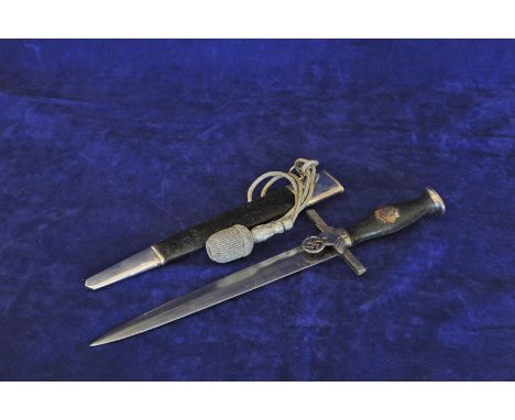 A Nazis Reichsluftsschtzbund (RLB Air raid Protection League) officers dagger with double edge 9¼ins blade marked Paul Weyers