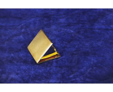 A 9ct gold cigarette case with engine turned exterior, the interior bearing initials 'JCB' and inscription 'From Mother, Nove
