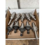 (10) Lightly Used Kennametal Erickson Through Coolant Cat 50 Holders ER-16 Collets with Various Size