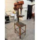 1979 Fleetwood Heavy Duty Drill Press Model 50 1/2 HP With Jacobs Chuck on Heavy Duty Stand