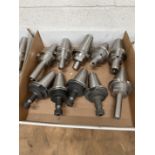 (10) Lightly Used Kennametal Erickson Through Coolant Cat 50 Holders ER-16 Collets with Various Size