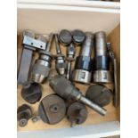 Box of Various Tooling, Boring Bar Collet Holders, Fly Cutters, Knurl With Extra Wheels & Albrecht