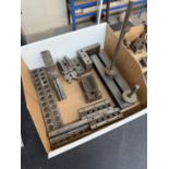 Box of Various Precision Parrellels, Planer Shaper Gage & Various V Block, Indicator Stands With