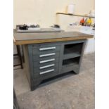Kennedy 5 Drawer Work Bench With Wood Top & Rubber Matt 54" L x 20 1/2" W x 34 1/2"