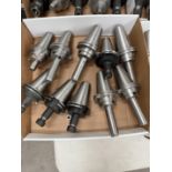 (10) Lightly Used Kennametal Erickson Through Coolant Cat 50 Holders ER-16 Collets with Various Size