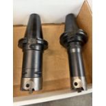 (2) CAT 50 Holders, Various Size Shank With Indexable Insert Cutter Holders