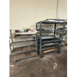 (2) Heavy Duty Rolling Material Racks (1) 7 Tier & (1) 4 Tier (No Contents)