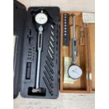 Mitutoyo Dial Bore Gage Set Incomplete 1.4 - 2.5, 511-164 & Mitutoyo Dual Bore Gage Set .7" - 1.