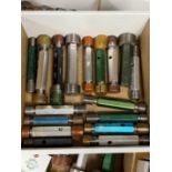 Box of Various Size Large Threaded Plug Gages Go & No Go
