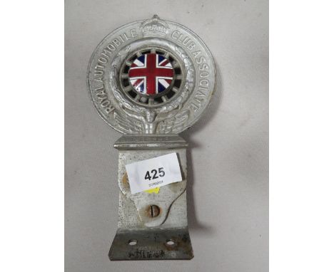 A vintage RAC car badge with central enamelled Union Jack - N 12585 