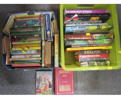 Two trays of vintage children's books to include Enid Blyton and Ladybird books