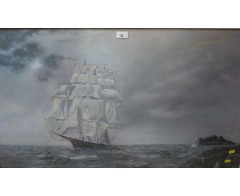 A large framed seascape print 