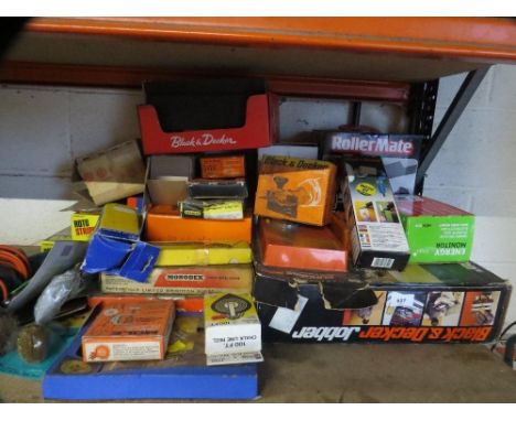 A large selection of boxed tools to include a Black &amp; Decker Jobber 