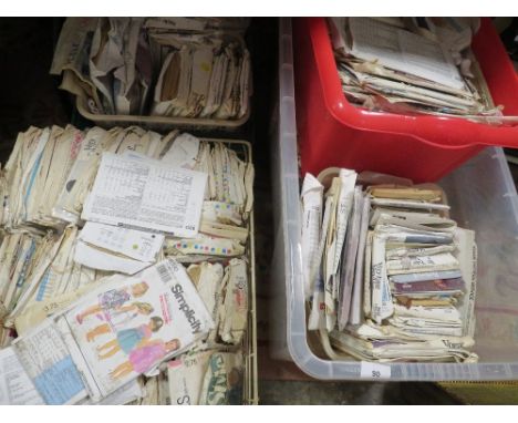A large quantity of vintage sewing patterns to include Vogue examples (over several trays) 