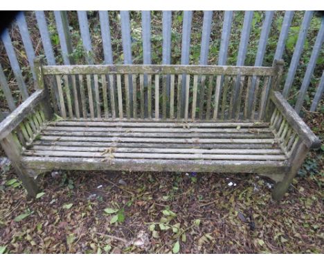 A hardwood garden bench 
