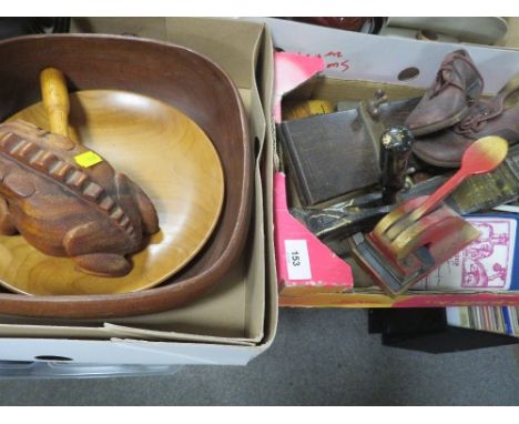 A tray of collectables to include a vintage pair of shoes, paper stamps to include one for Crawshaw Grove Beauchief of Sheffi
