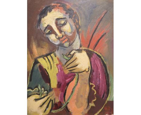 An impressionist portrait oil on canvas, 44 x 34 cm