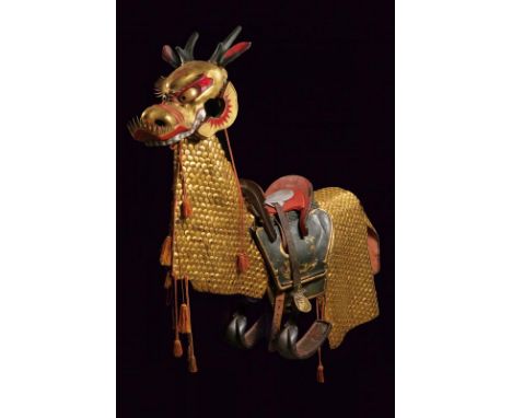 dating: Period (1603-1867) provenance: Japan, Composed of a chanfron (horse mask), armor composed of two elements, saddle (ku