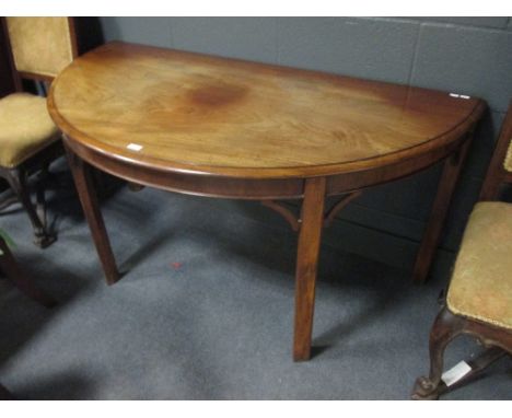 A George III mahogany D-shaped console table of country-house proportions 144cm  