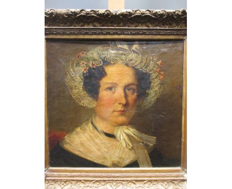 Victorian school, Portrait of a lady, oil on canvas  