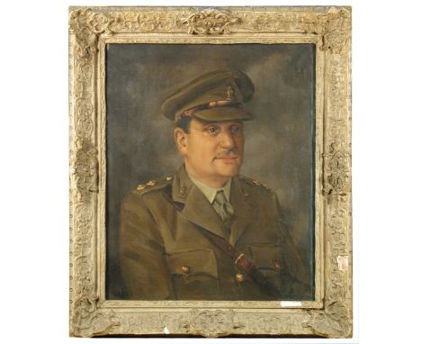 § Gilbert Gardiner (British, 20th Century) Portrait of an Officer oil on canvas 60 x 49cm (23 x 19in) The present portrait is