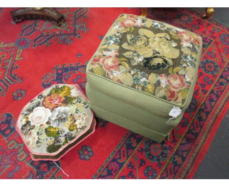 A needleworked stool and a cushion  