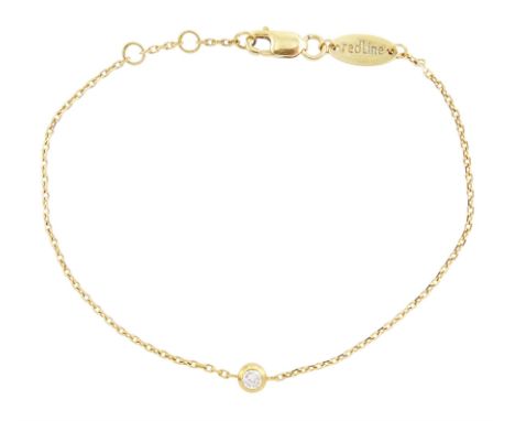 RedLine 18ct gold single stone bezel set, round brilliant cut diamond bracelet, diamond approx 0.10 caratCondition Report:App